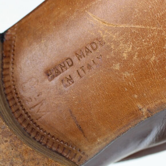 Vintage Bruno Magli Leather Ostrich Detail Loafers (US 8.5) - Picture 9 of 9
